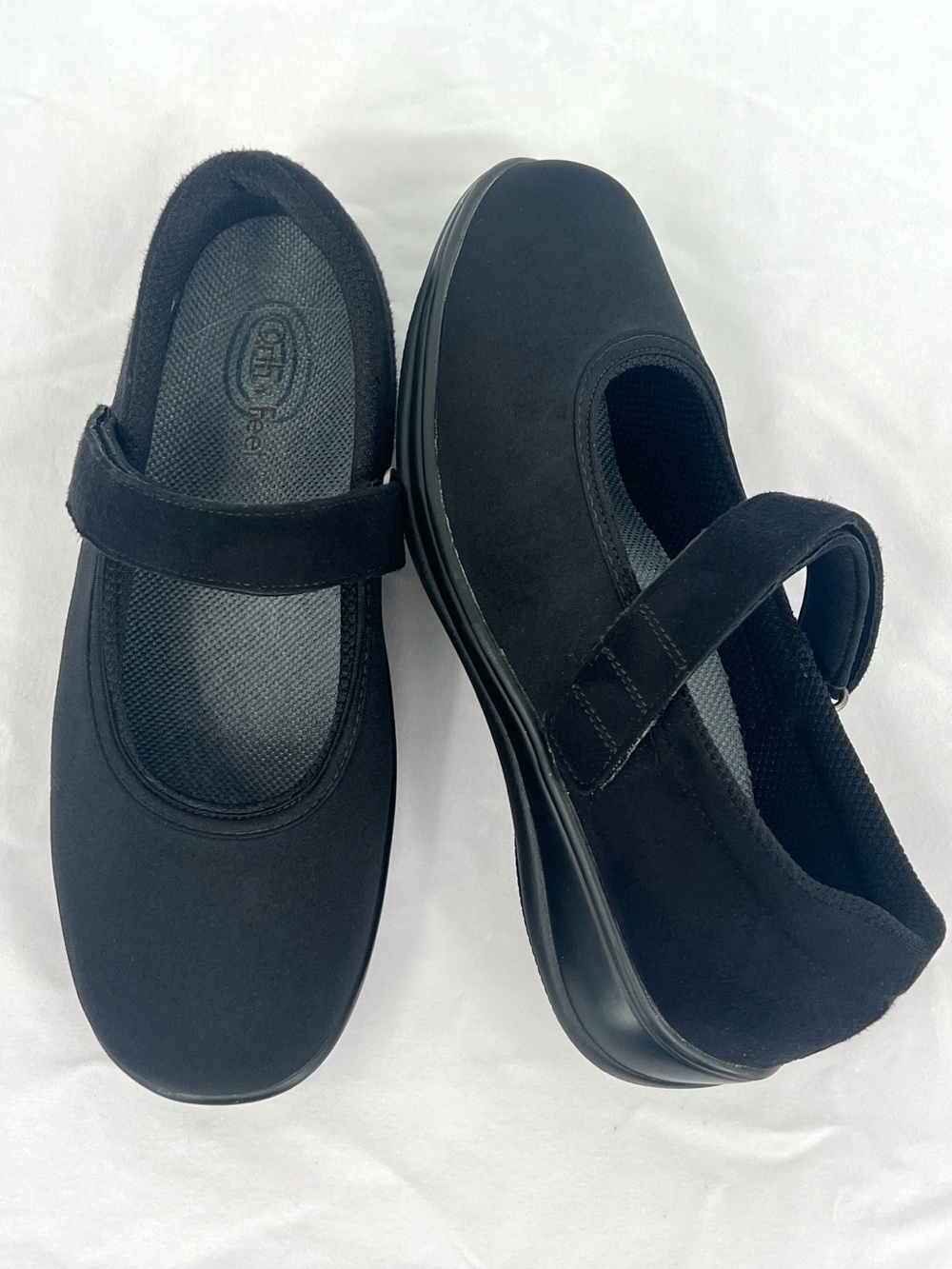 Orthofeet Springfield Black Stretch Mary Jane Orthopedic Shoes Women's 10 Wide